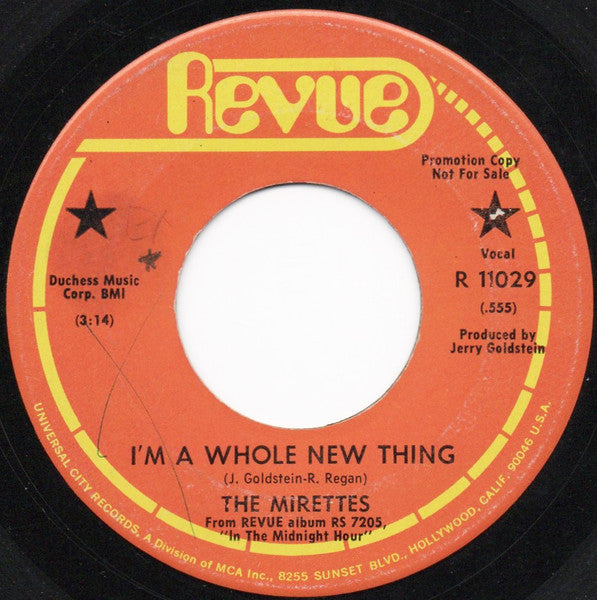 The Mirettes : I'm A Whole New Thing (7", Promo)