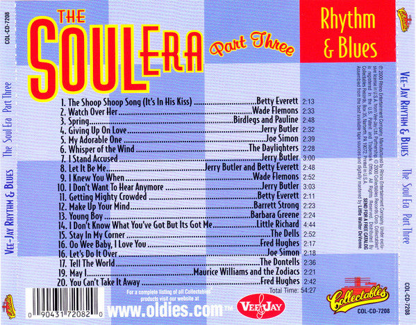 Various : Vee Jay Rhythm & Blues - The Soul Era Part Three (CD, Comp)