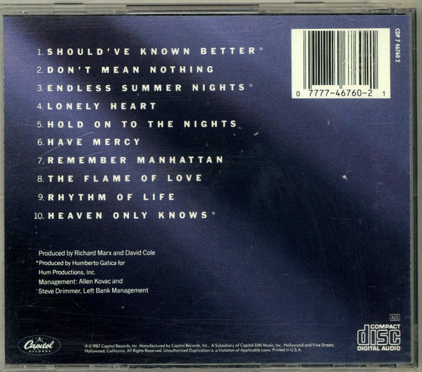 Richard Marx : Richard Marx (CD, Album)