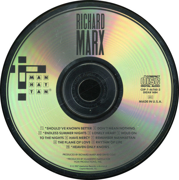 Richard Marx : Richard Marx (CD, Album)
