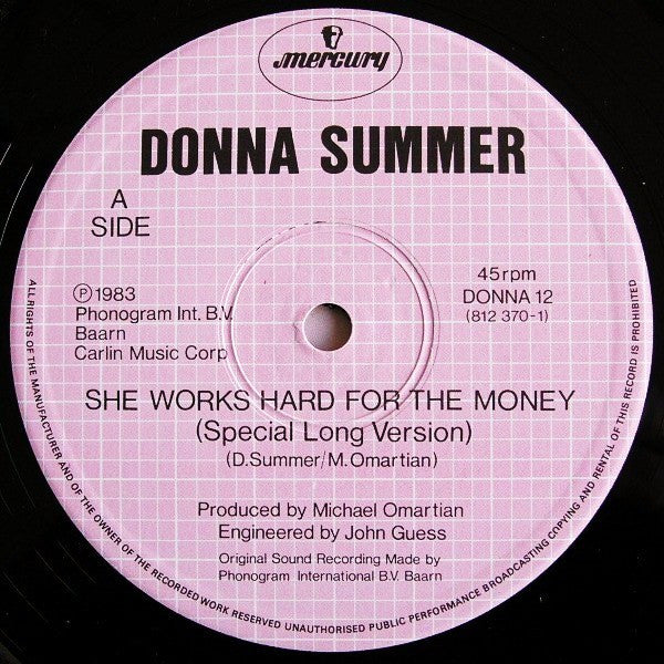 Donna Summer : She Works Hard For The Money (12")