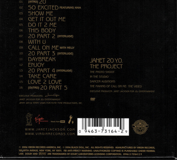 Janet Jackson : 20 Y.O. (CD, Album, Wal + DVD-V, NTSC + Box, S/Edition)