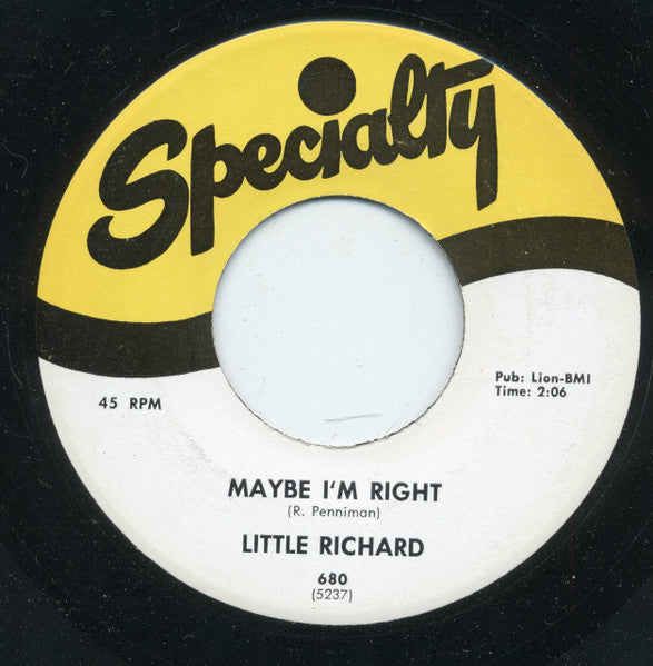Little Richard : Maybe I'm Right / Whole Lotta Shakin' (7", RE)