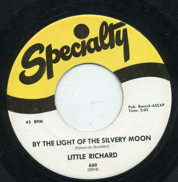Little Richard : By The Light Of The Silvery Moon / Wonderin' (7", RE)
