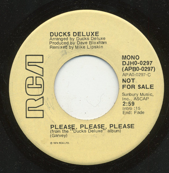 Ducks Deluxe : Please, Please, Please (7", Mono, Promo)