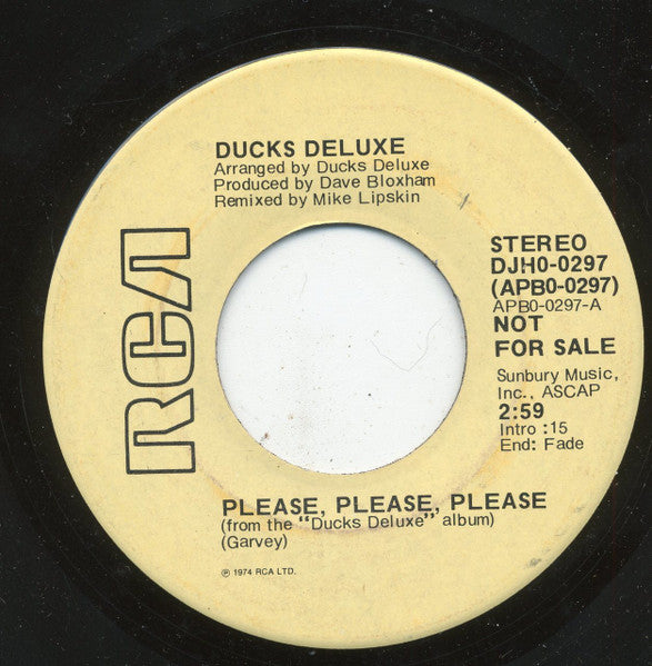 Ducks Deluxe : Please, Please, Please (7", Mono, Promo)