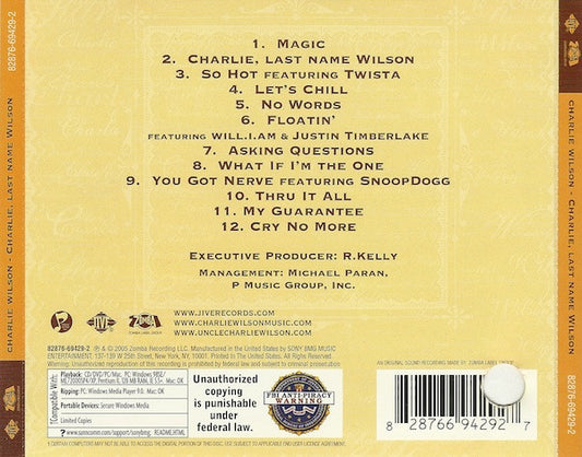 Charlie Wilson : Charlie, Last Name Wilson (CD, Album, Copy Prot., Enh)