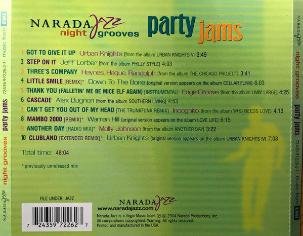 Various : Night Grooves Party Jams (CD, Comp)