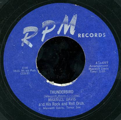 The Maxwell Davis Orchestra : Thunderbird / Bluesville (7")