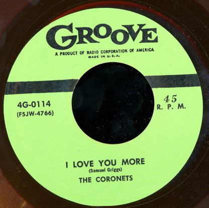 The Coronets (8) : Crime Doesn't Pay / I Love You More (7", RE, Unofficial, Yel)