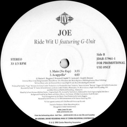 Joe : Ride Wit U (12", Promo)