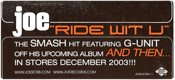 Joe : Ride Wit U (12", Promo)
