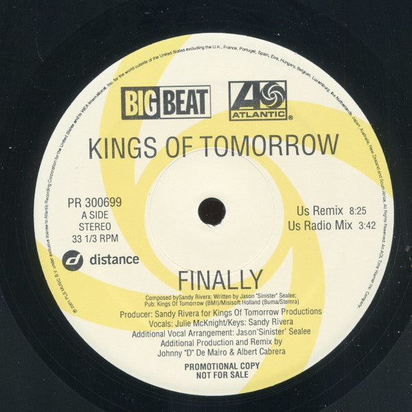 Kings Of Tomorrow : Finally (12", Promo)