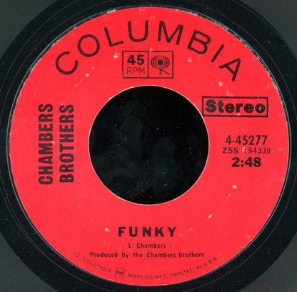 The Chambers Brothers : Funky / Love, Peace And Happiness (7", Styrene, Pit)