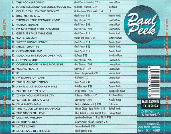 Paul Peek : Rockin' Through The Teenage Years (CD, Comp)