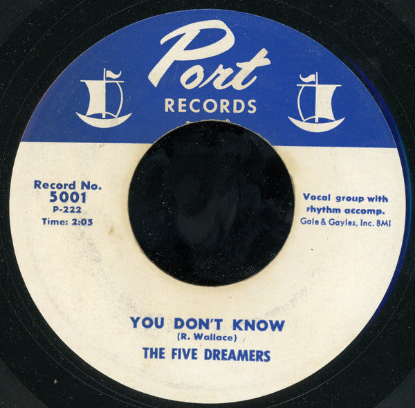 The Five Dreamers : You Don't Know / Beverly (7")
