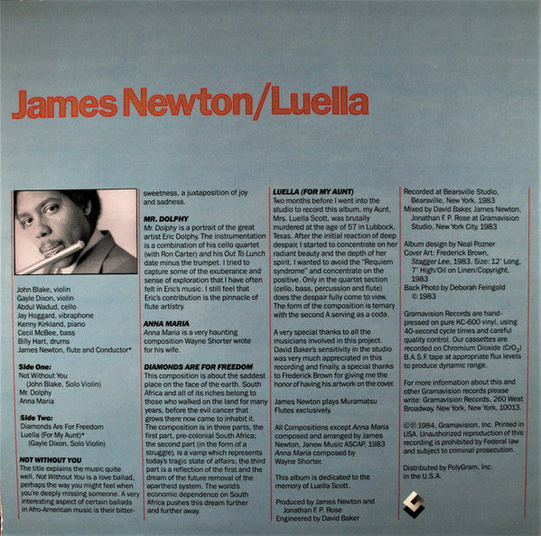 James Newton (2) : Luella (LP, Album)