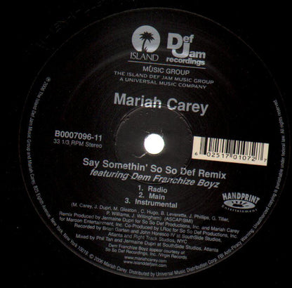 Mariah Carey : Say Somethin' (So So Def Remix) (12")