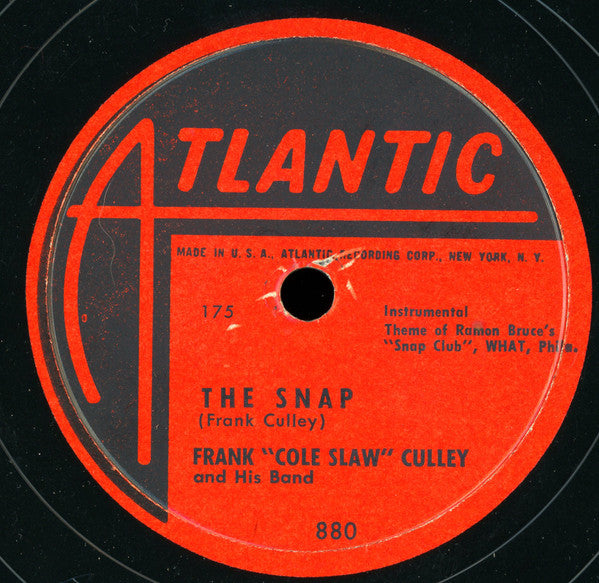 Frank Culley & His Band : The Snap / Floorshow (Shellac, 10")