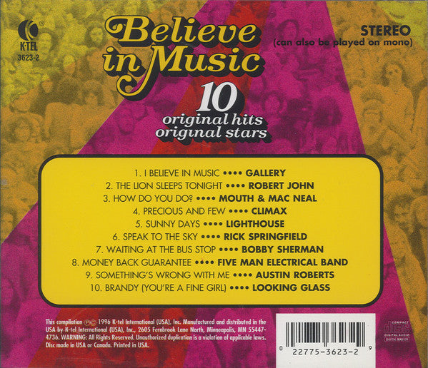Various : Believe In Music (CD, Comp)