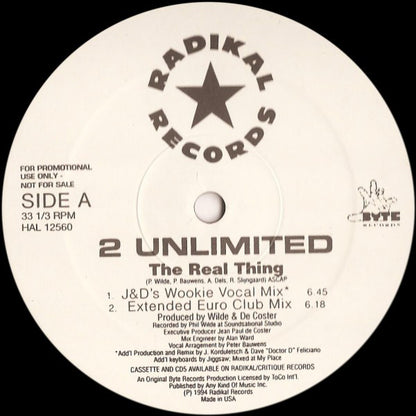 2 Unlimited : The Real Thing (12", Promo)