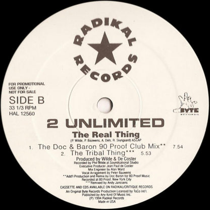 2 Unlimited : The Real Thing (12", Promo)