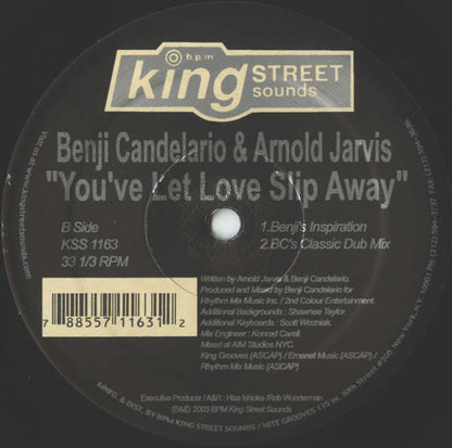 Benji Candelario & Arnold Jarvis : You've Let Love Slip Away (12")