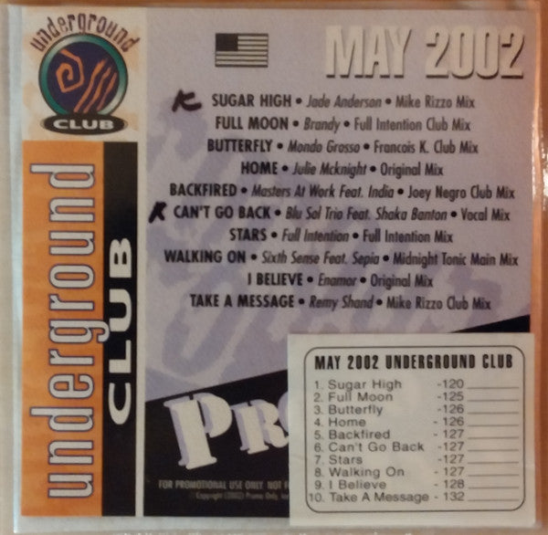 Various : Promo Only Underground Club: May 2002 (CD, Comp, Promo)