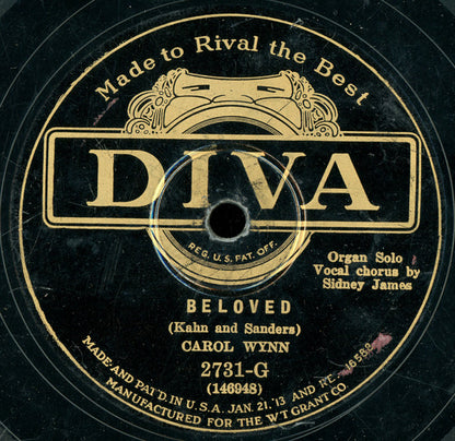 Carol Wynn : Beloved / Jeannine I Dream Of Lilac Time (Shellac, 10")