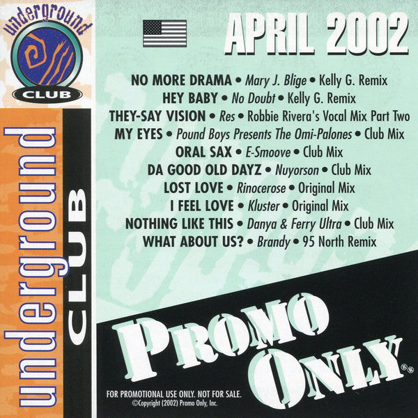 Various : Promo Only Underground Club: April 2002 (CD, Comp, Promo)