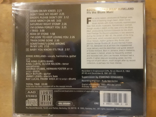 Eddie "Bluesman" Kirkland* : It's The Blues Man! (CD, Album, Club, RE)