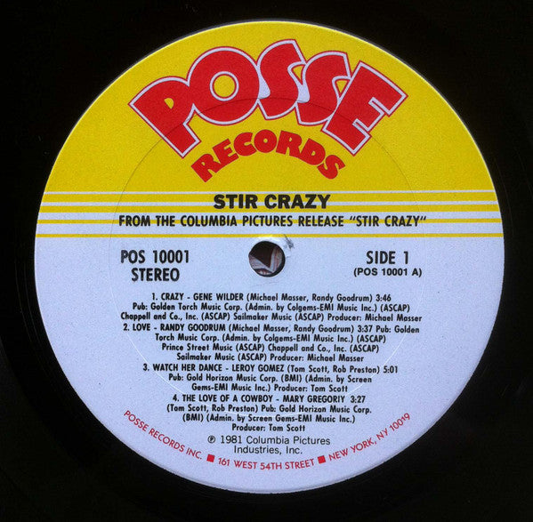 Various : The Original Soundtrack From The Motion Picture "Stir Crazy" (LP, Album)