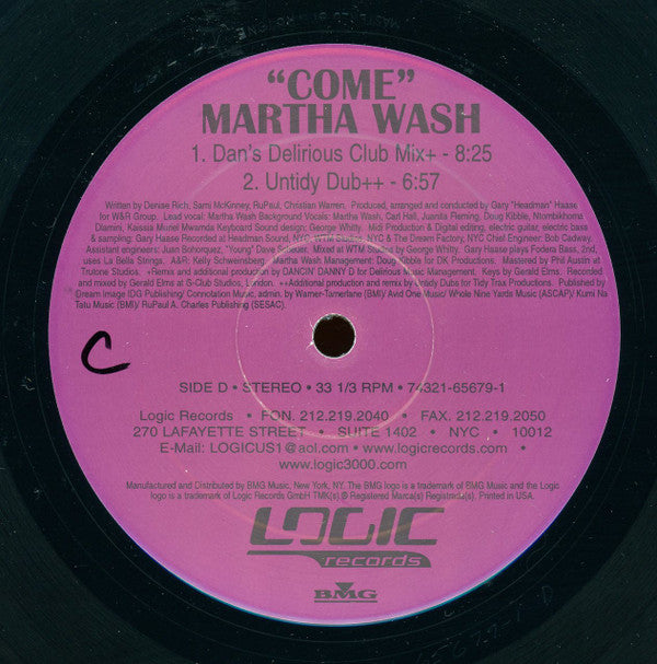 Martha Wash : Come (2x12", Ltd)