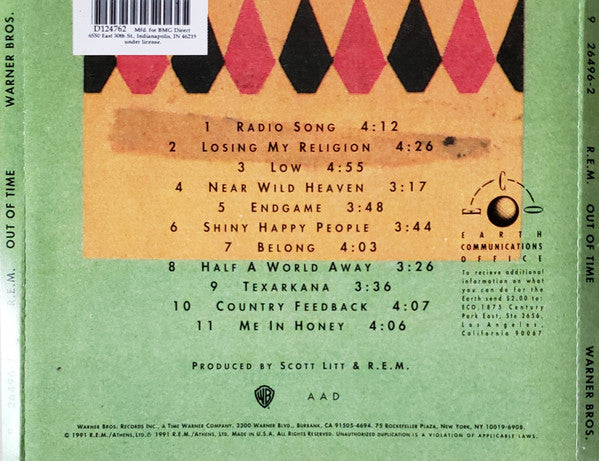 R.E.M. : Out Of Time (CD, Album, Club, RE)