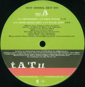 t.A.T.u. : Not Gonna Get Us (2x12", Promo)