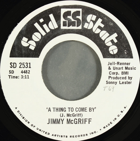 Jimmy McGriff : A Thing To Come By (7", Single, Styrene)