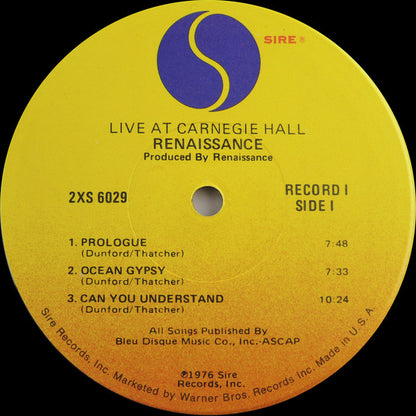Renaissance (4) : Live At Carnegie Hall (2xLP, Album, RE, Win)