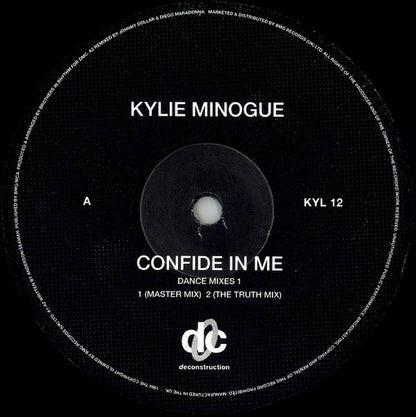 Kylie Minogue : Confide In Me (Dance Mixes 1) (12", Promo)