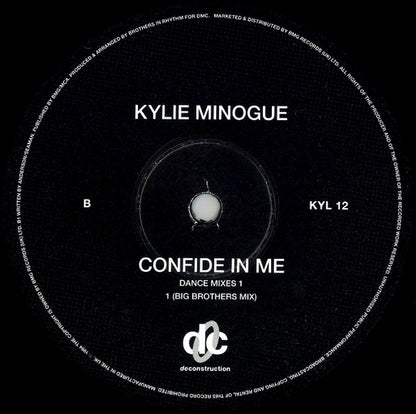 Kylie Minogue : Confide In Me (Dance Mixes 1) (12", Promo)