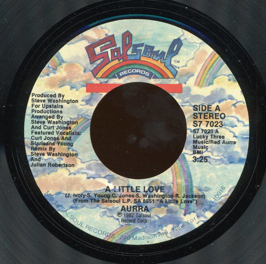Aurra : A Little Love / In My Arms (7", Styrene)