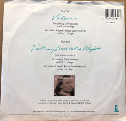 Steve Winwood : Valerie (7", Single, Spe)