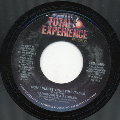 Yarbrough & Peoples : Don't Waste Your Time (7", Styrene)