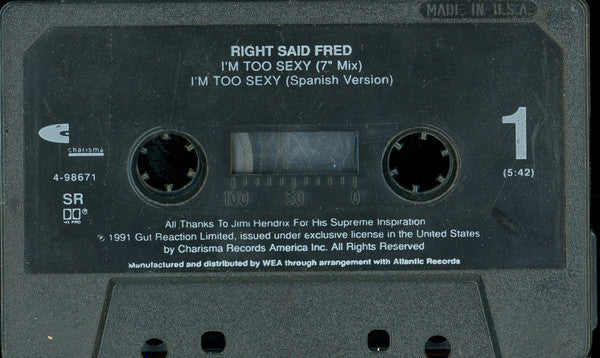 Right Said Fred : I'm Too Sexy (Cass, Single, SR)