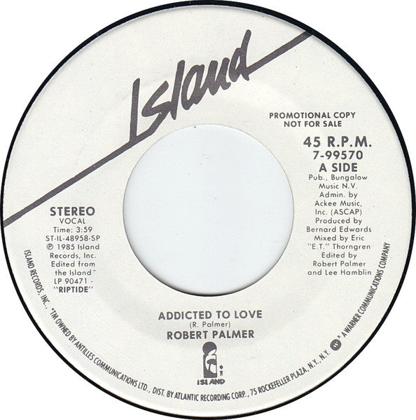 Robert Palmer : Addicted To Love (7", Promo, Spe)