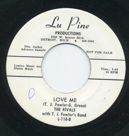 Rivals (7) With T. J. Fowler's Band : It's Gonna Work Out / Love Me (7", Single, Promo)