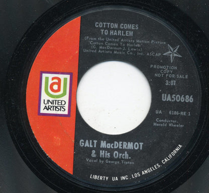 Galt MacDermot And His Orchestra : Cotton Comes To Harlem / Coffin Ed And Grave Digger (7", Promo, Styrene)