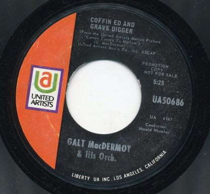 Galt MacDermot And His Orchestra : Cotton Comes To Harlem / Coffin Ed And Grave Digger (7", Promo, Styrene)