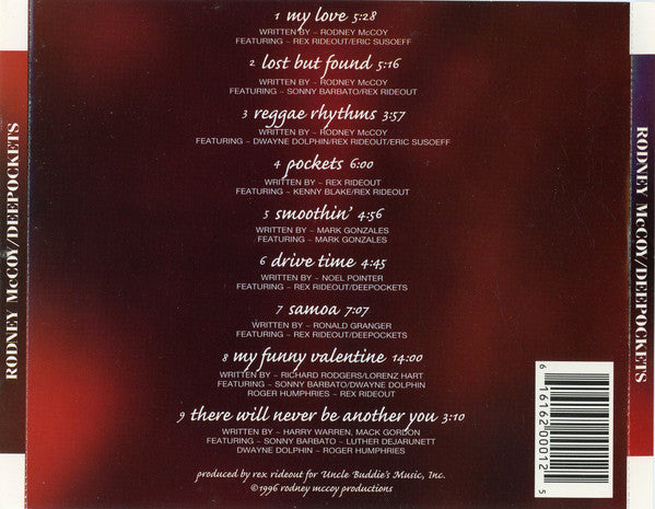 Rodney McCoy (2) : Deepockets (CD, Album)