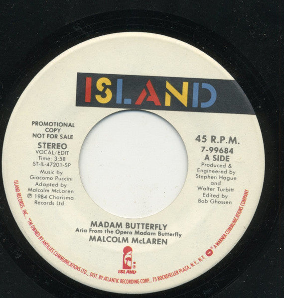 Malcolm McLaren : Madam Butterfly (7", Promo, SP)
