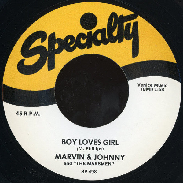 Marvin & Johnny And The Marsmen (2) : School Of Love / Boy Loves Girl (7", Single, RE)